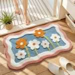 Bath Mat – Super Absorbent Microfiber Rug with Non-Slip Backing for Bathroom & Shower Use