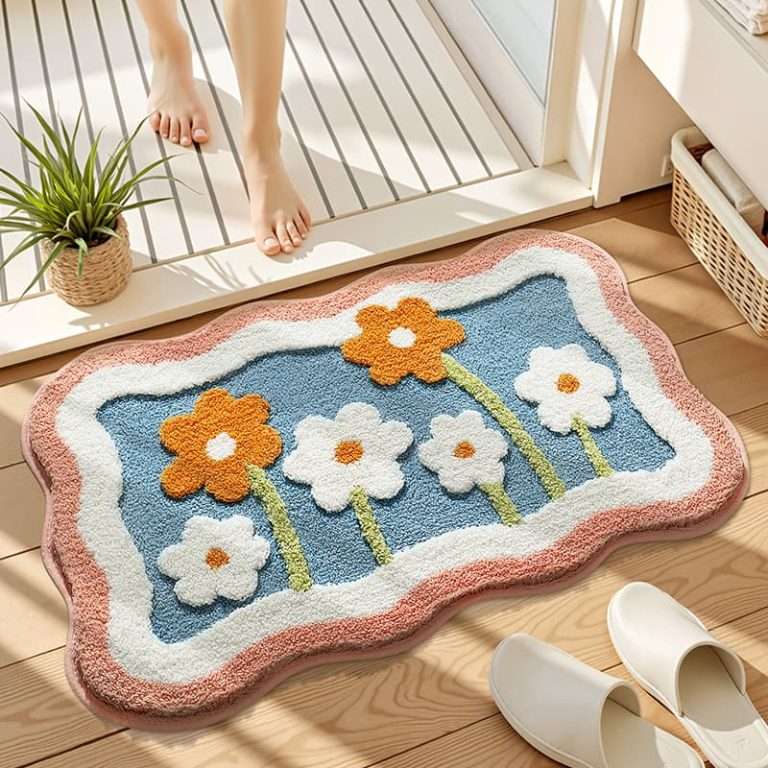 Bath Mat – Super Absorbent Microfiber Rug with Non-Slip Backing for Bathroom & Shower Use