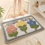 Bath Mat – Super Absorbent Microfiber Rug with Non-Slip Backing for Bathroom & Shower Use