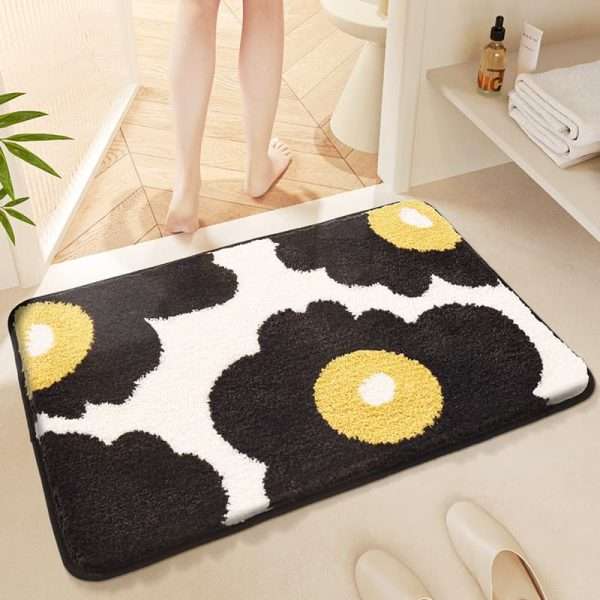 Bath Mat – Super Absorbent Microfiber Rug with Non-Slip Backing for Bathroom & Shower Use