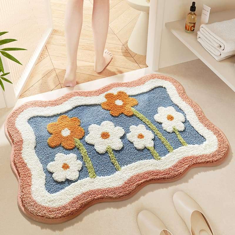 Bath Mat – Super Absorbent Microfiber Rug with Non-Slip Backing for Bathroom & Shower Use