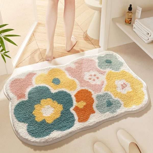 Bath Mat – Super Absorbent Microfiber Rug with Non-Slip Backing for Bathroom & Shower Use