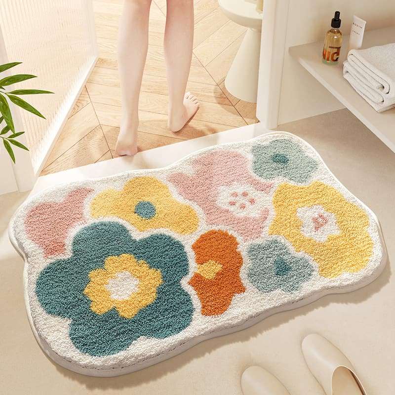 Bath Mat – Super Absorbent Microfiber Rug with Non-Slip Backing for Bathroom & Shower Use