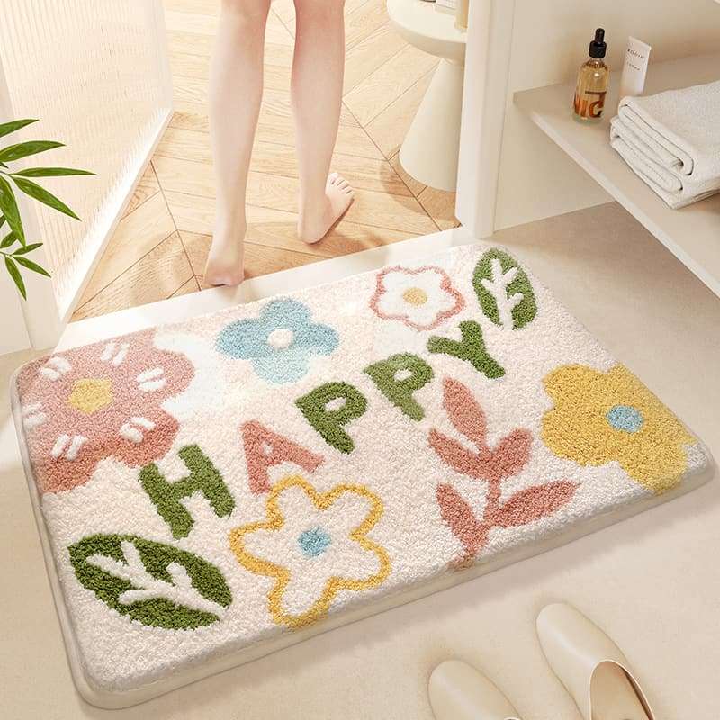 Bath Mat – Super Absorbent Microfiber Rug with Non-Slip Backing for Bathroom & Shower Use