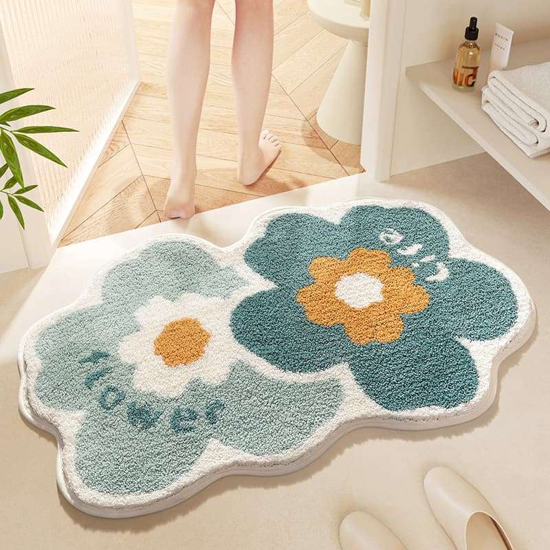 Bath Mat – Super Absorbent Microfiber Rug with Non-Slip Backing for Bathroom & Shower Use