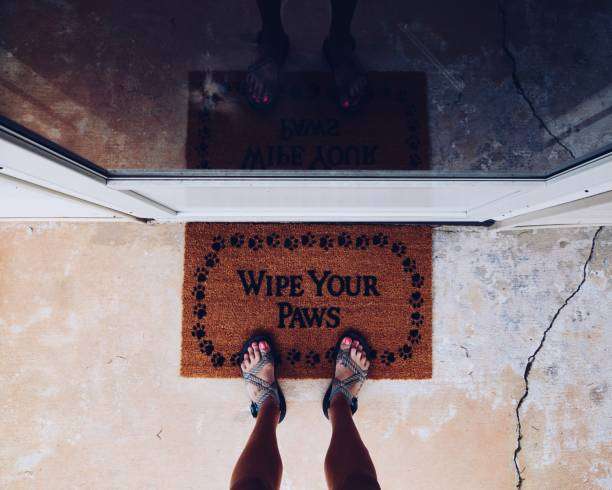 Abstract close-up photograph showcasing a bath mat
