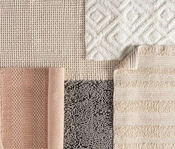 Abstract close-up photograph showcasing a bath mat