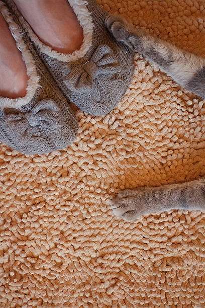 Abstract close-up photograph showcasing a bath mat