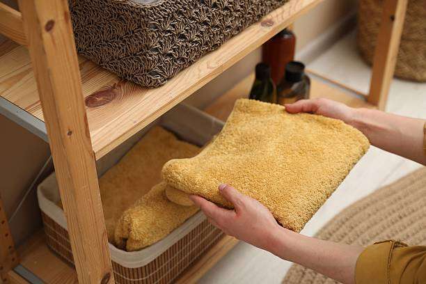 photo shows a WC toilet on bath mat